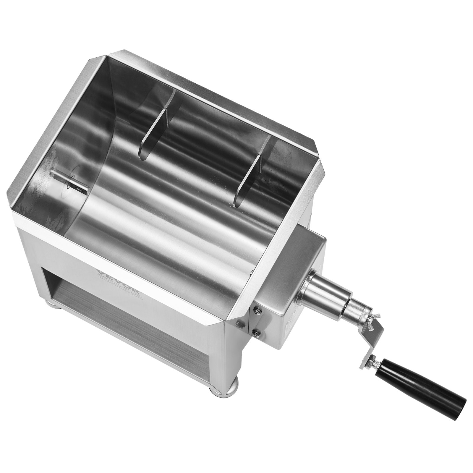 VEVOR Mezcladora de Carne Manual Tanque de 10 L, Equipo de Procesamiento de Carne, Capacidad Máxima de Mezcla de 6,8 kg, Mezcladora de Salchichas de Acero Inoxidable con Tapa, Caja de Engranajes