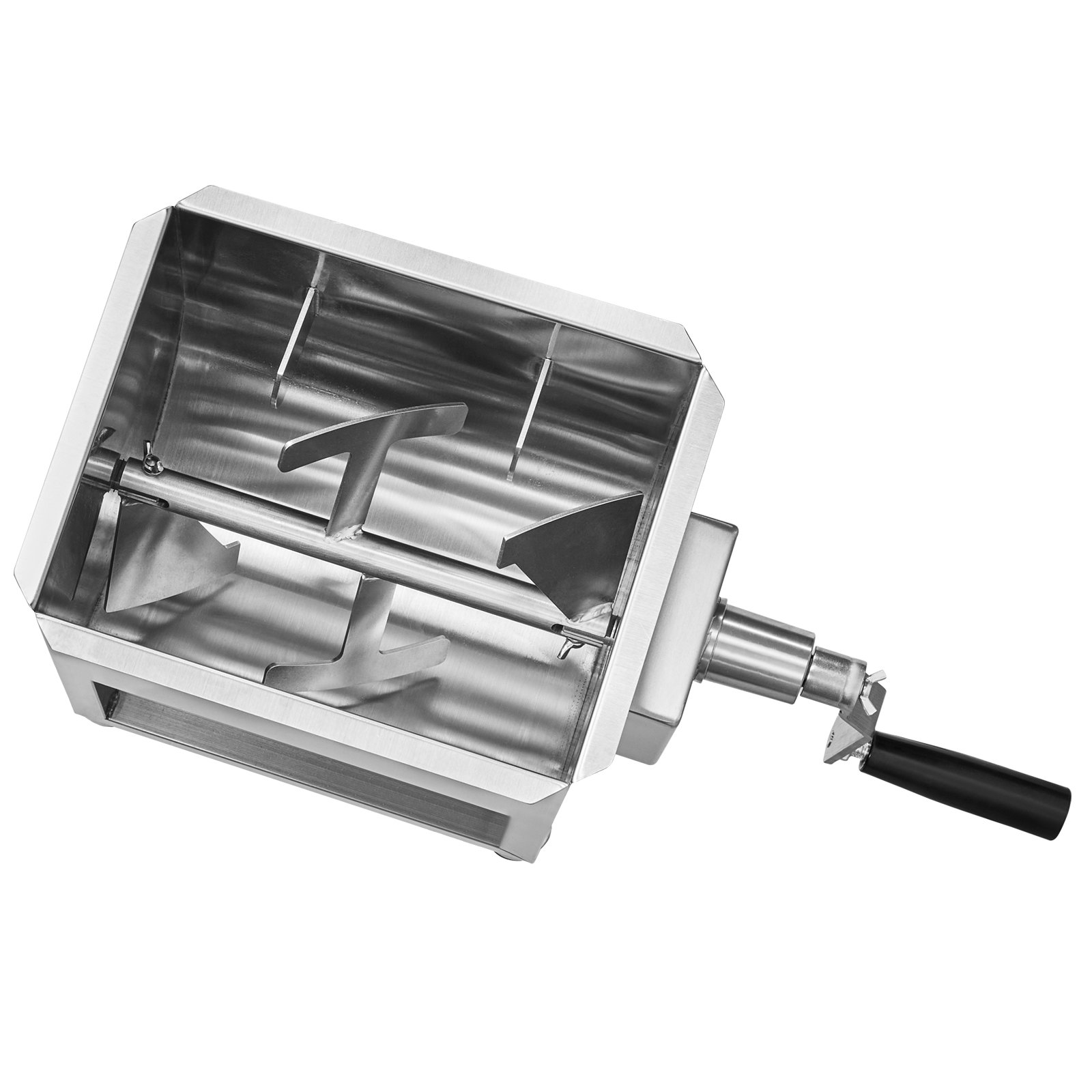 VEVOR Mezcladora de Carne Manual Tanque de 10 L, Equipo de Procesamiento de Carne, Capacidad Máxima de Mezcla de 6,8 kg, Mezcladora de Salchichas de Acero Inoxidable con Tapa, Caja de Engranajes