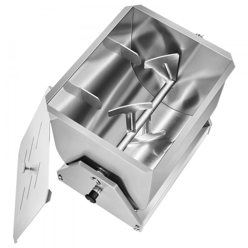 VEVOR Mezcladora de Carne Manual Tanque Basculante Equipo de Procesamiento de Carne Mezcla Máxima de 6,8 kg Mezcladora de Salchichas de Acero Inoxidable con Tapa, Manija, Reductor de Engranajes