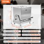 VEVOR Mezcladora de Carne Manual Tanque Basculante Equipo de Procesamiento de Carne Mezcla Máxima de 13,6 kg Mezcladora de Salchichas de Acero Inoxidable con Tapa, Manija, Reductor de Engranajes