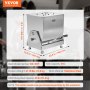 VEVOR Mezcladora de Carne Manual Tanque Basculante Equipo de Procesamiento de Carne Mezcla Máxima de 20,4 kg Mezcladora de Salchichas de Acero Inoxidable con Tapa, Manija, Reductor de Engranajes