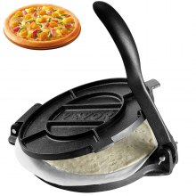 VEVOR Prensa para Tortillas de Hierro Fundido Prensa para Tacos 25 cm Máquina para Hacer Tortillas pre-sazonada con 100 Piezas de Papel Pergamino, Máquina para Masa para Tortillas de Harina, Negro