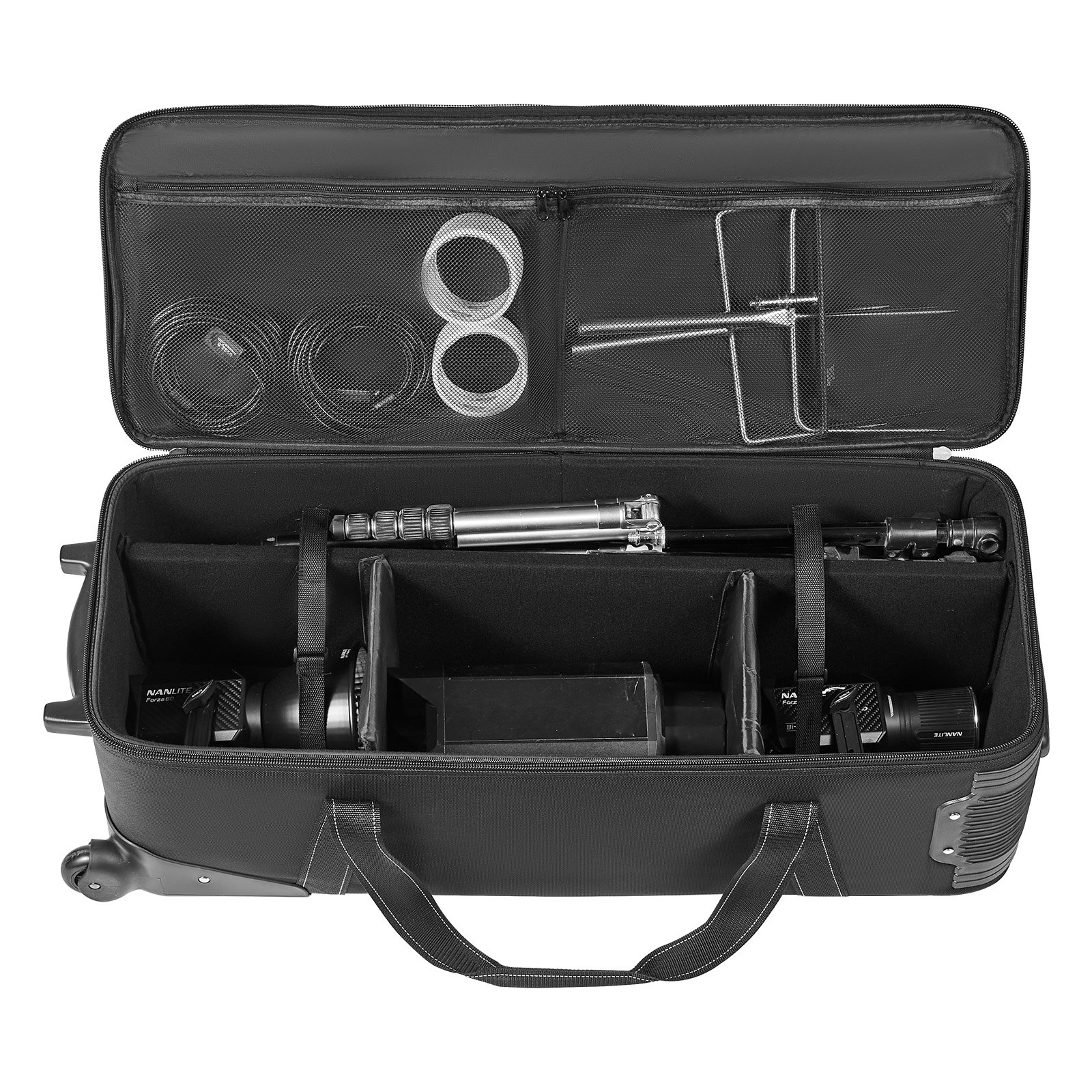 VEVOR Studio Trolley 910x300x355 mm, Transport Bag, Case for Studio Equipment, Camera Bag, Studio Bag with Wheels, Straps, Padded Compartment, Handle, for Light Stands, Tripods, Telescopes