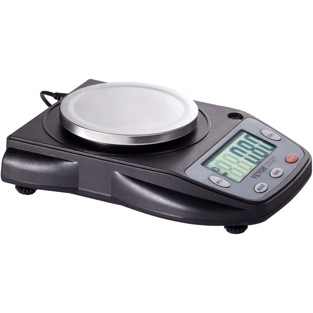 VEVOR Balanza Analítica 600g x 0,01g Balanza de Laboratorio de Alta Precisión Balanza Electrónica de Conversión de 6 Unidades Báscula de Pesaje de Joyas Digitales de Laboratorio de Pantalla LCD