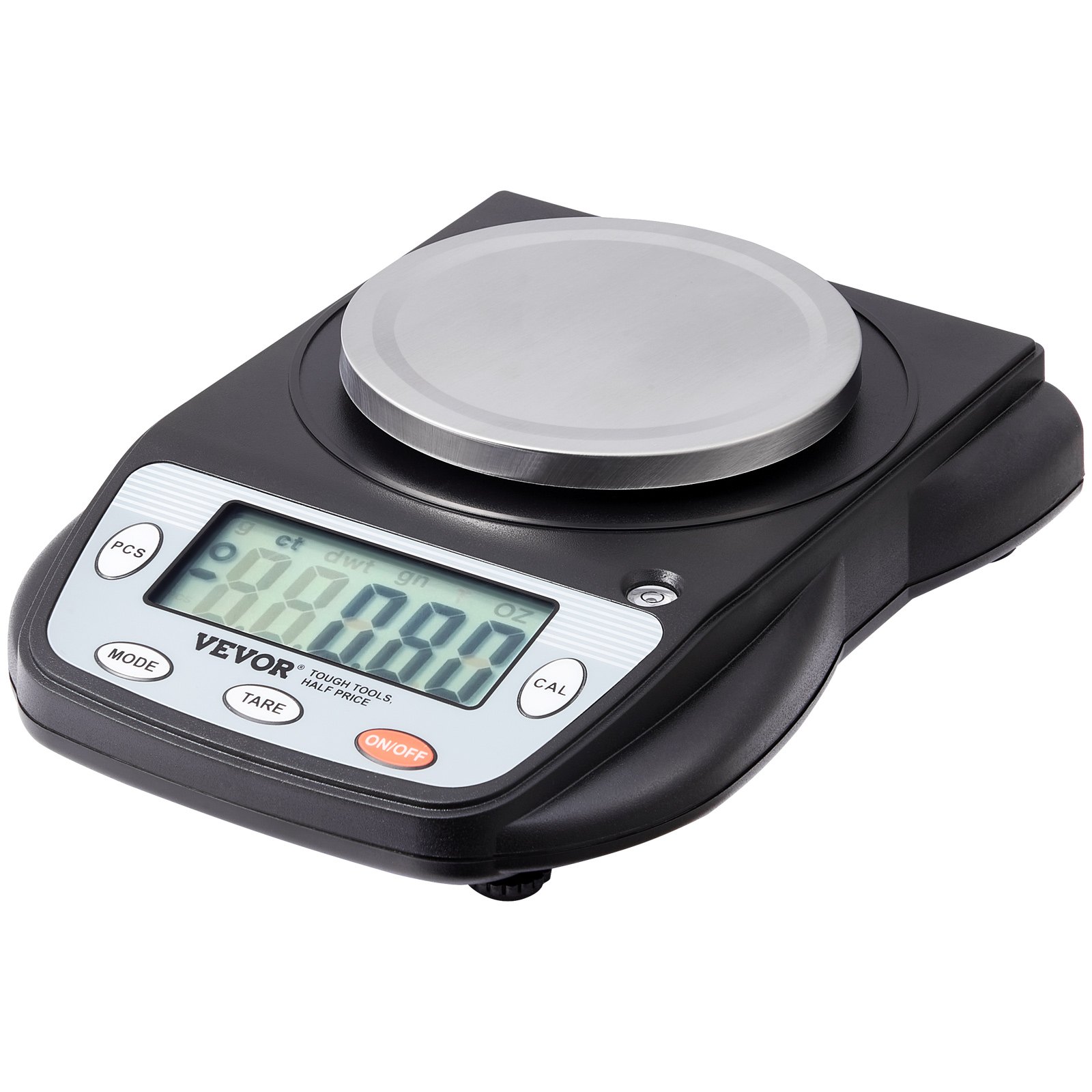 VEVOR Balanza Analítica 600g x 0,01g Balanza de Laboratorio de Alta Precisión Balanza Electrónica de Conversión de 6 Unidades Báscula de Pesaje de Joyas Digitales de Laboratorio de Pantalla LCD