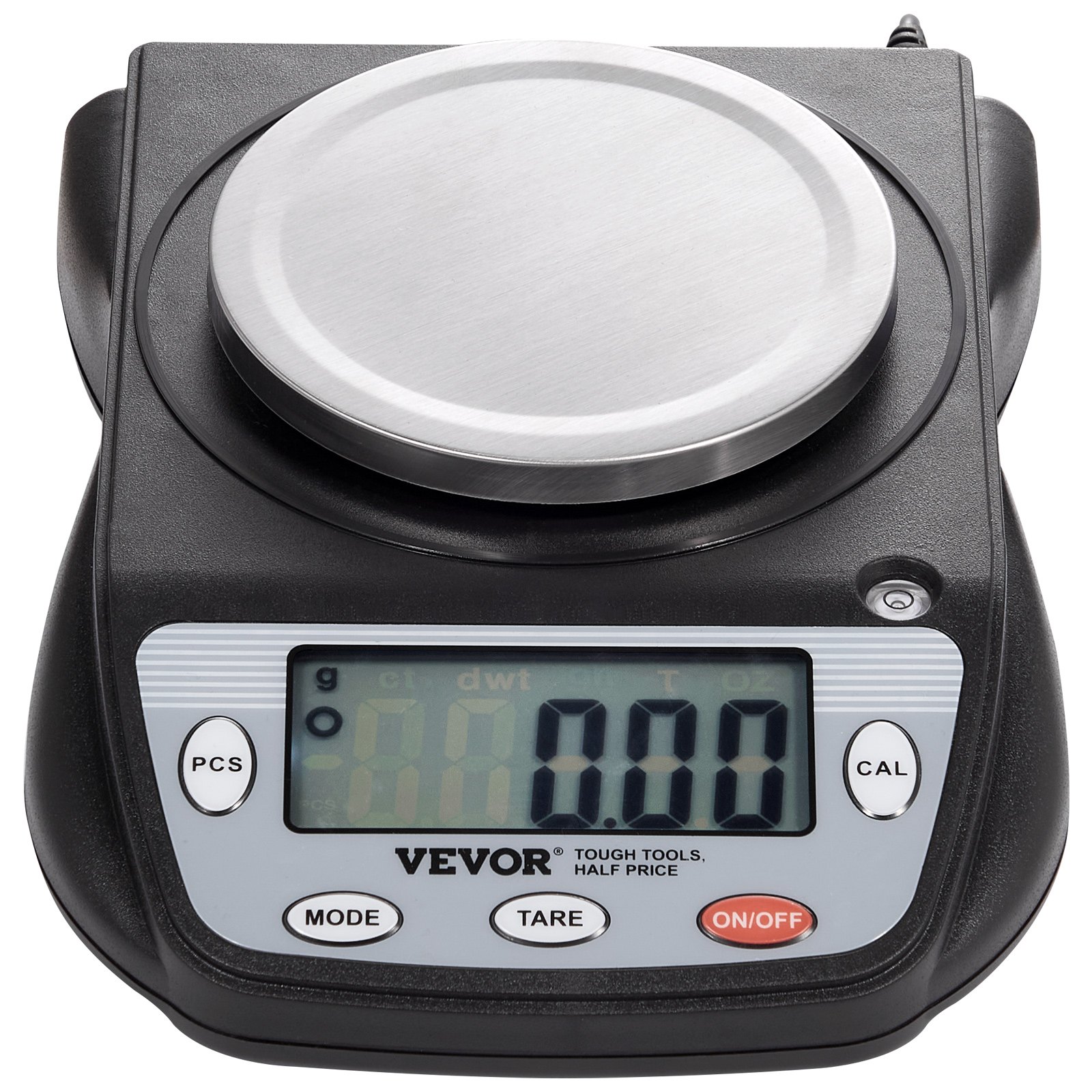 VEVOR Balanza Analítica 600g x 0,01g Balanza de Laboratorio de Alta Precisión Balanza Electrónica de Conversión de 6 Unidades Báscula de Pesaje de Joyas Digitales de Laboratorio de Pantalla LCD