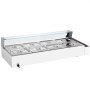 VEVOR commercial food warmer with 8 containers (each 8 Qt / 1/2 size), electric steam table with glass cover, 1700 W stainless steel worktop, buffet bain-marie, 30-85 °C temperature control