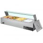 VEVOR Commercial Food Warmer, 1500W Electric Stainless Steel Steam Food Warmer with Glass Cover, 4-Pan Countertop Buffet Bain Marie with Soup & Perforated Ladles, for Catering, Restaurant & Party
