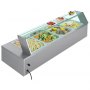 VEVOR Commercial Food Warmer, 1500W Electric Stainless Steel Steam Food Warmer with Glass Cover, 4-Pan Countertop Buffet Bain Marie with Soup & Perforated Ladles, for Catering, Restaurant & Party
