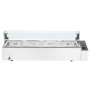 VEVOR Calentador de alimentos comercial de 4 sartenes, mesa de vapor eléctrica de 4 x 8 qt con cubierta de vidrio, 1500 W, encimera de acero inoxidable, control de temperatura de 86-185 °F para catering, restaurantes, plateado