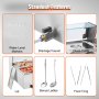 VEVOR Calentador de alimentos comercial de 6 sartenes, mesa de vapor eléctrica de 6 x 8 qt con cubierta de vidrio, 1500 W, encimera de acero inoxidable, control de temperatura de 86-185 °F para catering, restaurantes, plateado