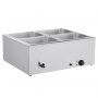 VEVOR Calentador de Alimentos 1500 W, Eléctrico, Acero Inoxidable, con Vapor y Tapa, a 4 Bandejas de Calentamiento Rápido, a Buffet de Encimera, Baño María con Cucharones para Sopa y Perforados