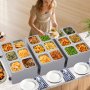 Calentador de alimentos comercial de 6 sartenes VEVOR, mesa de vapor eléctrica de 13,5 l, 1200 W, encimera profesional de acero inoxidable, para bufé, baño María, con control de temperatura de 86 a 185 °F para catering y restaurantes, color plateado