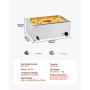 Calentador de alimentos comercial VEVOR, 1 mesa de vapor eléctrica de 18 l, 1200 W, encimera profesional de acero inoxidable, para bufé, baño María, con control de temperatura de 86 a 185 °F para catering y restaurantes, color plateado