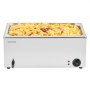 Calentador de alimentos comercial VEVOR, 1 mesa de vapor eléctrica de 18 l, 1200 W, encimera profesional de acero inoxidable, para bufé, baño María, con control de temperatura de 86 a 185 °F para catering y restaurantes, color plateado