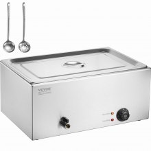 VEVOR Calentador de Alimentos Eléctrico 1 Sartén 18 L 540 x 360 x 250 mm 1200 W