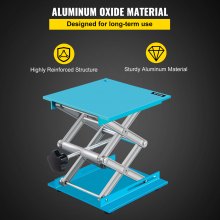 VEVOR Mesa Elevadora de Laboratorio, 200 x 200 mm Plataforma Elevadora de Laboratorio, 8" x 8" Soporte Elevador Manual de Aluminio 6-31 cm, para Laboratorio Experimento Físico Químico Biológico