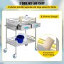 VEVOR Carrito de Médico con 2 Capas y 2 Cajones 59,9 x 42,9 x 85,1 cm, Carrito de Laboratorio de Acero Inoxidable, Carrito de Metal con 4 Ruedas Omnidireccional para Clínicas, SPA y Hoteles
