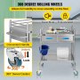 VEVOR Carrito de Médico con 2 Capas y 2 Cajones 59,9 x 42,9 x 85,1 cm, Carrito de Laboratorio de Acero Inoxidable, Carrito de Metal con 4 Ruedas Omnidireccional para Clínicas, SPA y Hoteles