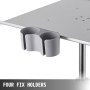 Carro móvil VEVOR gris con cuatro soportes fijos fijados a la plataforma lateral.