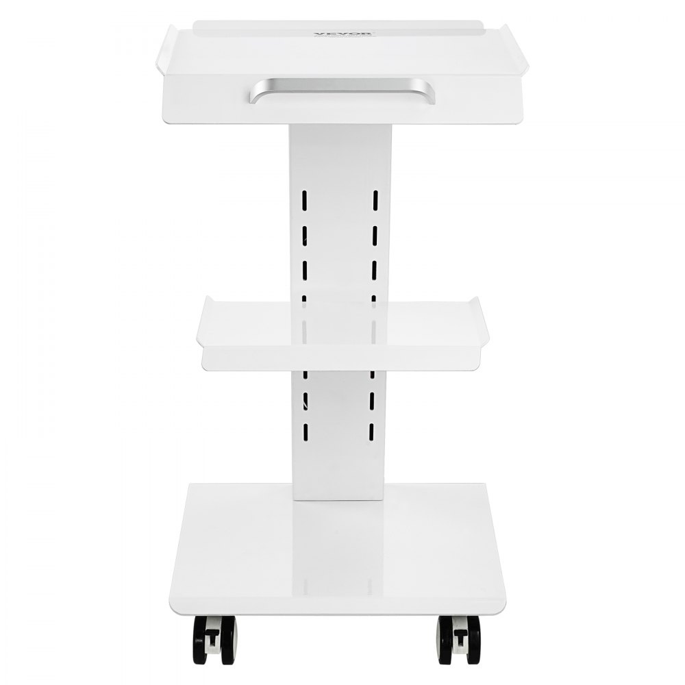VEVOR Carro de Laboratorio, Carro de Servicio Médico con Enchufe Incorporado, Postre Móvil de Metal de 3 Capas, con Ruedas Giratorias, Carga 100 kg, para Laboratorio, Clínica, Belleza, Salón