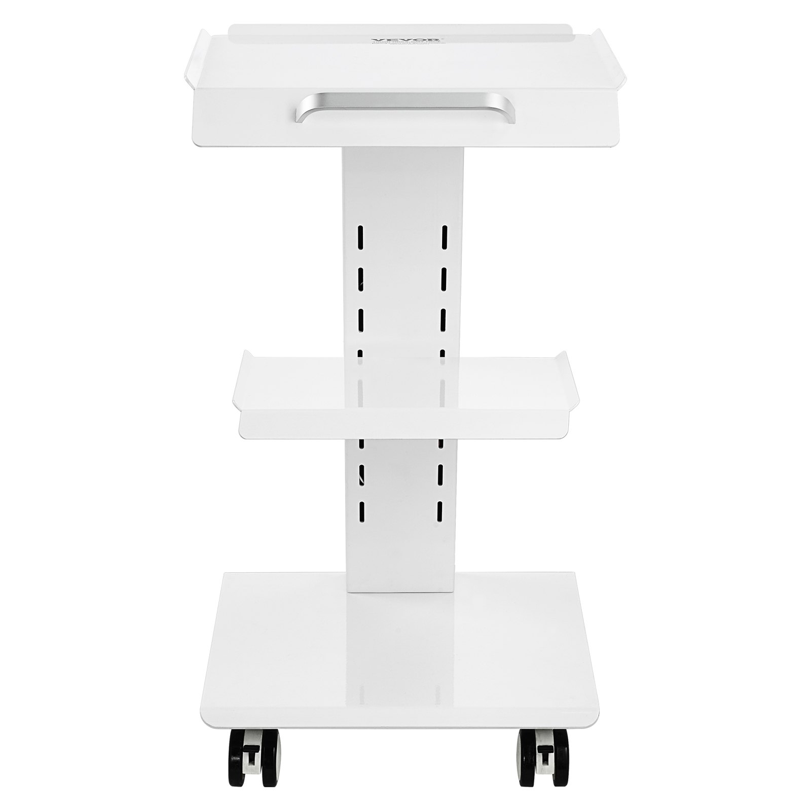 VEVOR Carro de Laboratorio, Carro de Servicio Médico con Enchufe Incorporado, Postre Móvil de Metal de 3 Capas, con Ruedas Giratorias, Carga 100 kg, para Laboratorio, Clínica, Belleza, Salón