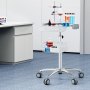 VEVOR Carro de laboratorio de aleación de aluminio, carro médico de 3 capas altura ajustable 680-1090 mm Carro de servicio con ruedas y cesta, para laboratorio salón hospital, uso dental