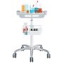 VEVOR Carro de laboratorio de aleación de aluminio, carro médico de 3 capas altura ajustable 680-1090 mm Carro de servicio con ruedas y cesta, para laboratorio salón hospital, uso dental