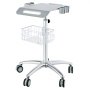 VEVOR Carro de laboratorio de aleación de aluminio, carro médico de 3 capas altura ajustable 680-1090 mm Carro de servicio con ruedas y cesta, para laboratorio salón hospital, uso dental