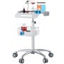 VEVOR Carro de laboratorio de aleación de aluminio, carro médico de 3 capas altura ajustable 680-1090 mm Carro de servicio con ruedas y cesta, para laboratorio salón hospital, uso dental