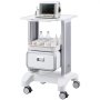 VEVOR 2-Tier Laboratory Trolley, 1 Drawer and 1 Top Tray, Mobile Medical Trolley Made of ABS Material, Laboratory Trolley with 4 Quiet Wheels for Laboratory, Clinic, Hospital, Salon, White