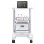 VEVOR 2-Tier Laboratory Trolley, 1 Drawer and 1 Top Tray, Mobile Medical Trolley Made of ABS Material, Laboratory Trolley with 4 Quiet Wheels for Laboratory, Clinic, Hospital, Salon, White