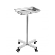 VEVOR Carro de Laboratorio de Acero Inoxidable Carga de 16 kg Altura 84-132,5 cm