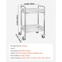 VEVOR Carro de Laboratorio de Acero Inoxidable 2 Niveles con Ruedas Bloqueables, Bandeja de Almacenamiento Móvil Resistente para Hospitales, Restaurantes, Cocinas, Salones, 515 x 410 x 870 mm
