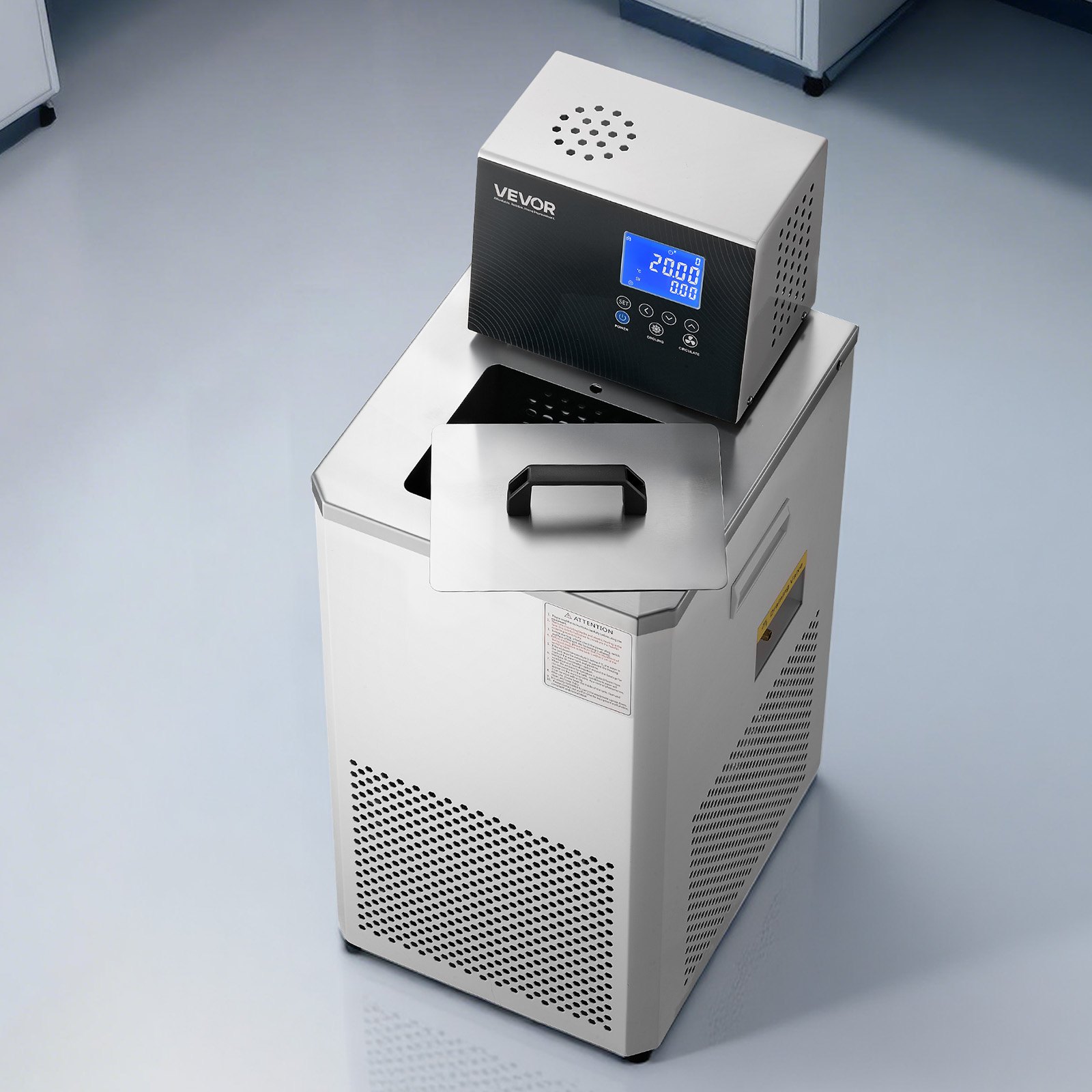 VEVOR Enfriador de Laboratorio con Bomba de Circulación, de -30 °C a 100 °C, 6 L de Doble Circulación Interna y Externa, para Bajas Temperaturas, por Agua Circulante, 180 x 160 x 150 mm, 1050 W