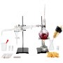 VEVOR Kit de destilación de aceites esenciales dispositivo de destilación de 500 ml destilación de vidrio de laboratorio 3,3 Boro con lámpara de alcohol, malla de cerámica y conexión 24, 40, 28 piezas