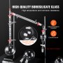 VEVOR Kit de destilación de laboratorio, kit de destilación de vidrio de laboratorio 3.3 Boro con 24 y 40 compuestos, juego de equipos de destilación de aceites esenciales de 1000 ml, 32 piezas
