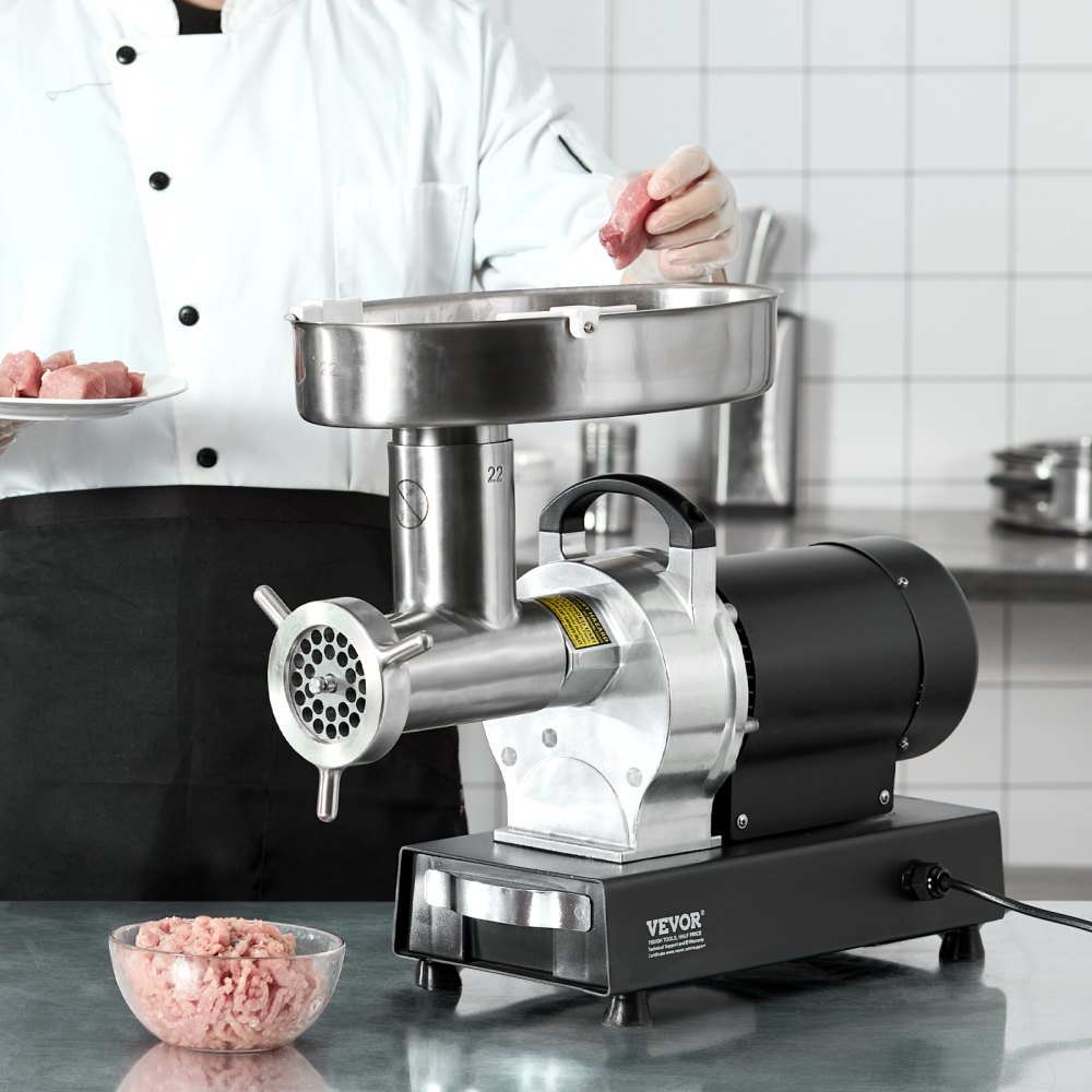 VEVOR Commercial Electric Meat Grinder Sausage Maker 6.35 kg/min. 750W, Industrial Meat Grinder with Blade & Grinding Plate, Multifunctional Stainless Steel Meat Grinder for Kitchen & Restaurant