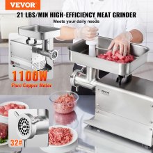 VEVOR Picadora de Carne Eléctrica Comercial de 9,5 kg/Minuto 660 x 310 x 490 mm