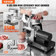 VEVOR Picadora de Carne Eléctrica Comercial de 4,1 kg/Minuto 550 x 250 x 450 mm