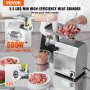 VEVOR Picadora de Carne Eléctrica Comercial 2,5 kg por Minuto 375 x 240 x 420 mm