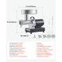 VEVOR Picadora de Carne 1100W 1,5 HP, Picadora de Carne Eléctrica 9,5 kg/min, de Acero Inoxidable, con 3 Placas, 3 Tubos de Embutir Salchichas, para Cocinas Domésticas, Restaurantes, Carnicerías