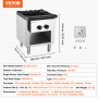 VEVOR Estufa de Gas Comercial con Gabinete, Cocina de Encimera de Gas Propano y Gas Natural, Placa Calefactora de Gas de Acero Inoxidable, para Restaurante, 26 kW, 460 x 620 x 615 mm, 1 Quemador