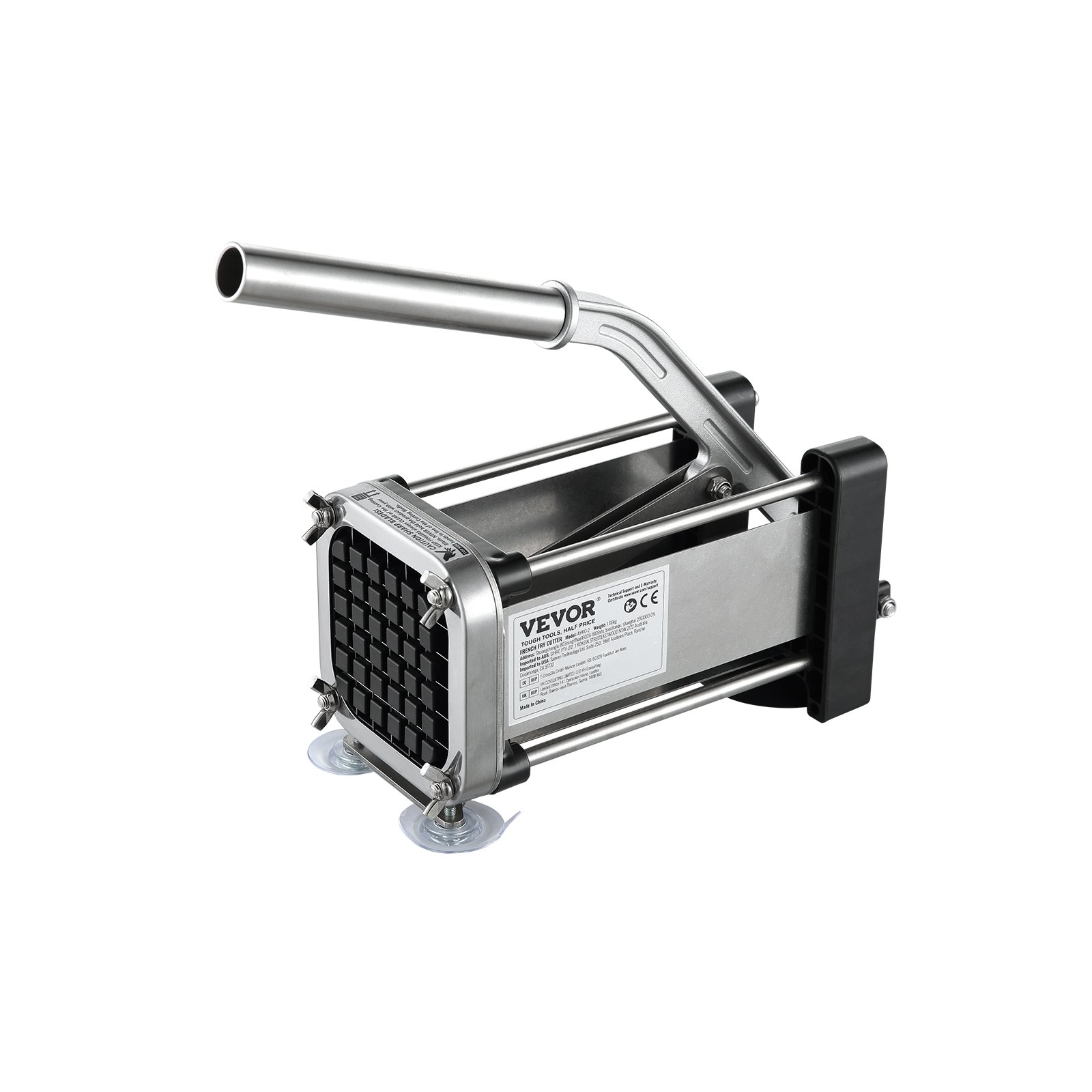 VEVOR Cortador de Papas con Cuchillas de Acero Inoxidable 1/2", 3/8" Cortador de Papas Manual con Ventosas Cortadora de Patatas Fritas Ideal para Papas, Papas Fritas, Pepinos, Verduras, Zanahorias