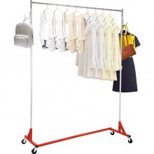 VEVOR Burro Perchero para Ropa en Z 60 x 159 x 215cm Perchero Resistente con 4 Ruedas de Acero Inoxidable Capacidad de 80kg Perchero Comercial con