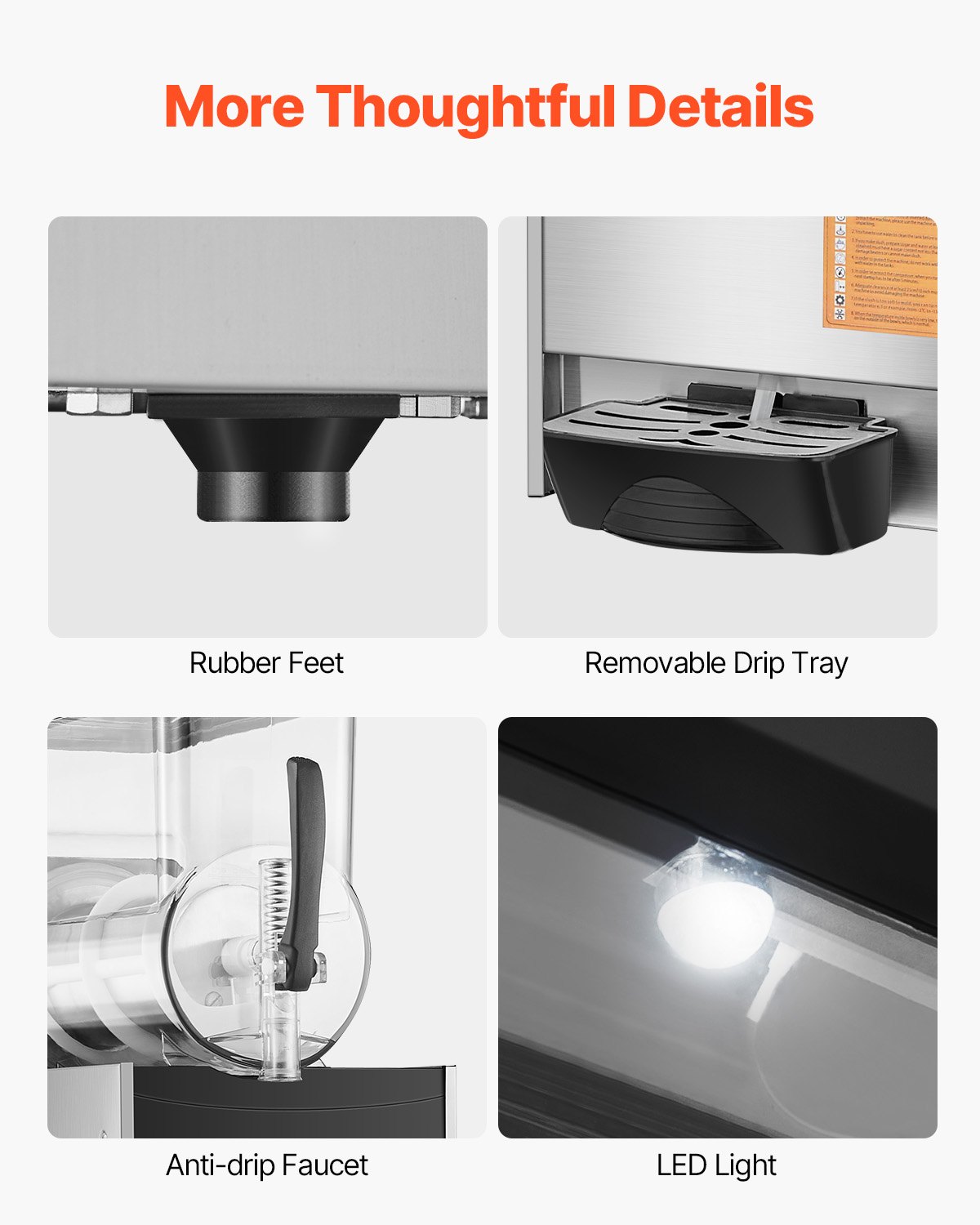 VEVOR Máquina de Granizados Comercial Máquina para Hacer Batidos Tanque de 12 L Máquina para Hacer Granizados de Acero Inoxidable de 48 Tazas para Fiestas en Hogar, Restaurantes, Cafeterías, Bares