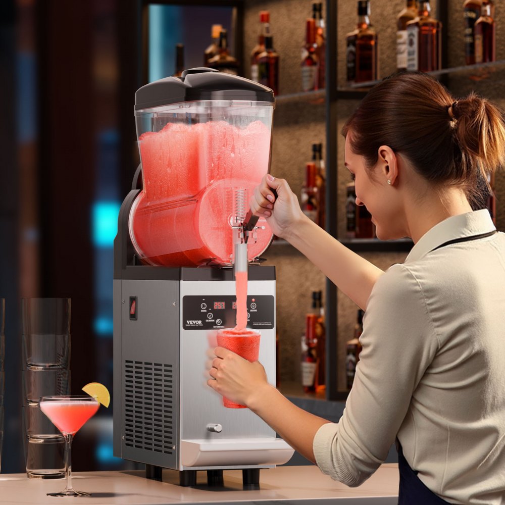 VEVOR Máquina de Granizados Comercial con Tanque de 12 L Máquina para Hacer Batidos de Acero Inoxidable 48 Tazas Máquina para Hacer Granizados para Fiestas en Hogar, Restaurantes, Cafeterías, Bares
