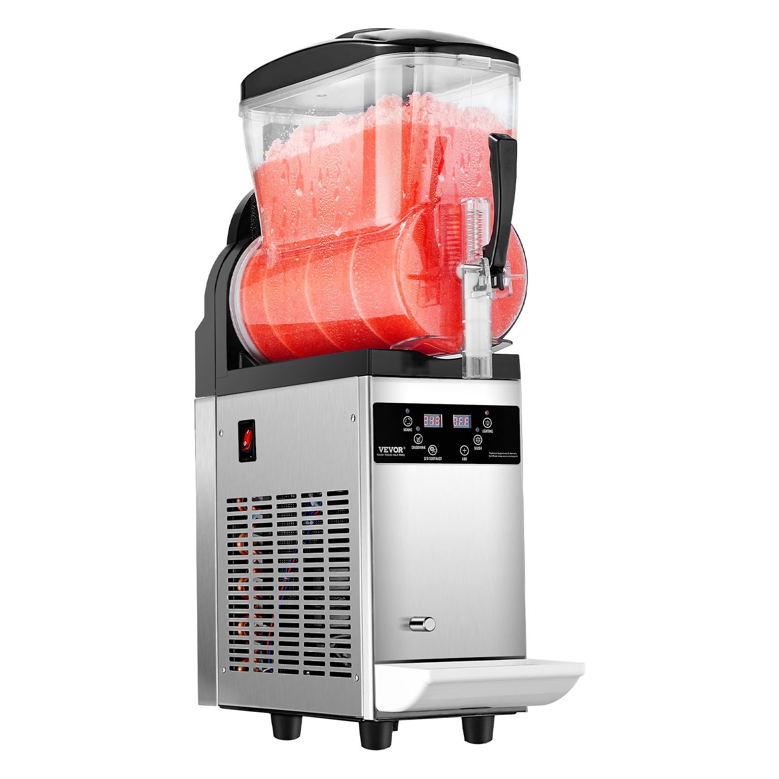 VEVOR Máquina de Granizados Comercial con Tanque de 12 L Máquina para Hacer Batidos de Acero Inoxidable 48 Tazas Máquina para Hacer Granizados para Fiestas en Hogar, Restaurantes, Cafeterías, Bares