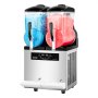 VEVOR Commercial Slushie Machine 12L x 2 Dual Tank Frozen Drink Machine, 96 Cup Stainless Steel Slushie Machine with Keypad Soft Serve Maker for Parties, Restaurants, Cafes, and Bars