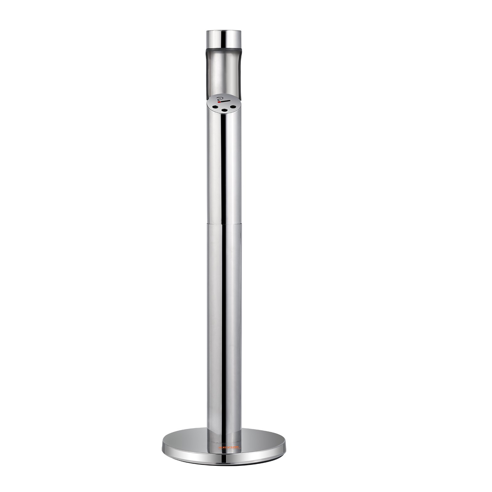 VEVOR Cenicero para Cigarrillos de φ32 x 108 cm Contenedor para Colillas Cenicero Cilíndrico Independiente Cenicero de Acero Inoxidable y Hierro para Exterior, Jardín, Oficina, Restaurante, Plata